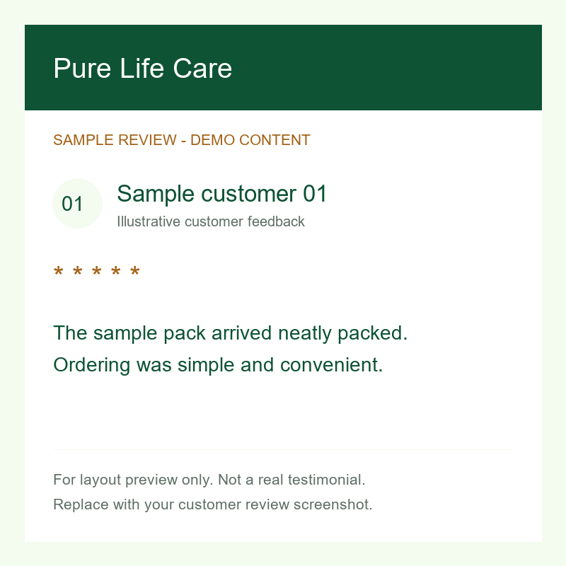 Sample customer 01 - demo review, not a real testimonial